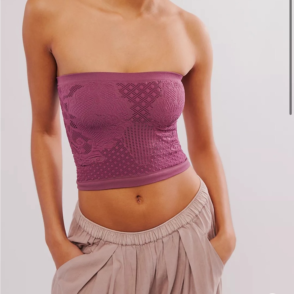 Lace Tube Top in Mauve